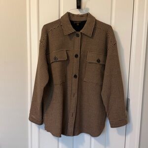 Anthropologie Current Air Houndstooth Oversized Shacket